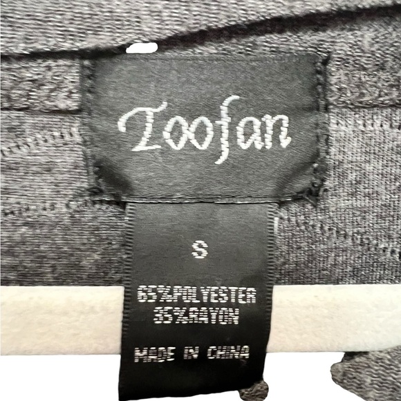 Gray Textured Sweater by TooFan. Unique animal print marbled buttons. Small - Picture 2 of 9